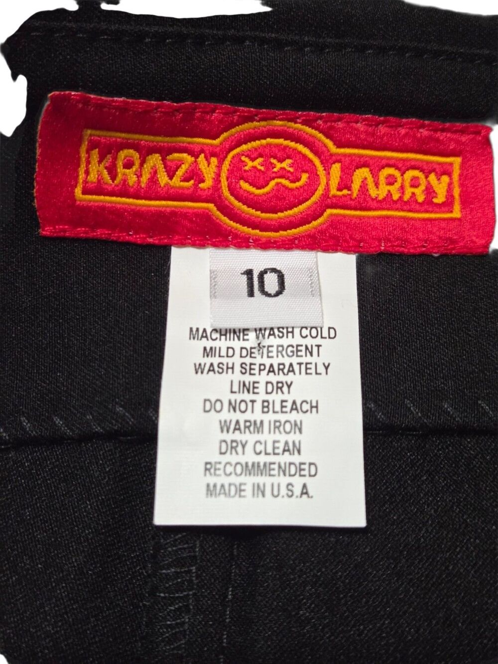 Krazy Larry Straight Leg Pants Pull On Womens 10 Black Elastic Waist Stretch J73 - Picture 3 of 8